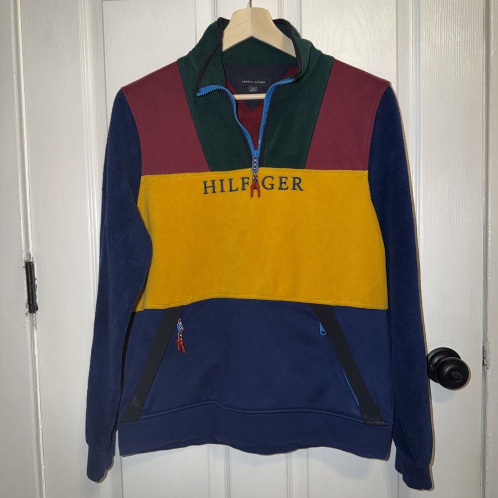 Tommy Hilfiger Mens Size M Urban Prep Color Block Pullover Fleece‎ Jacket
